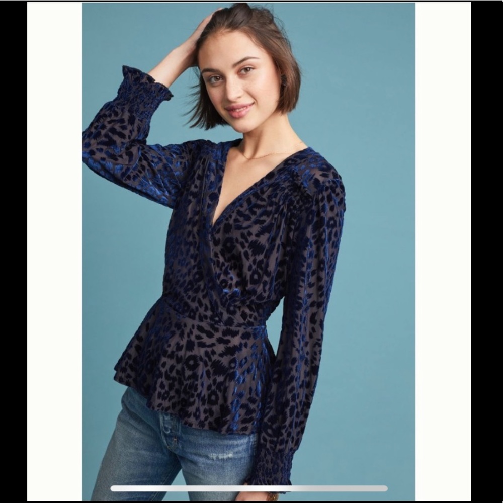 Eva Franco Velvet leopard blouse - Picture 1 of 1